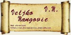 Veljko Mangović vizit kartica